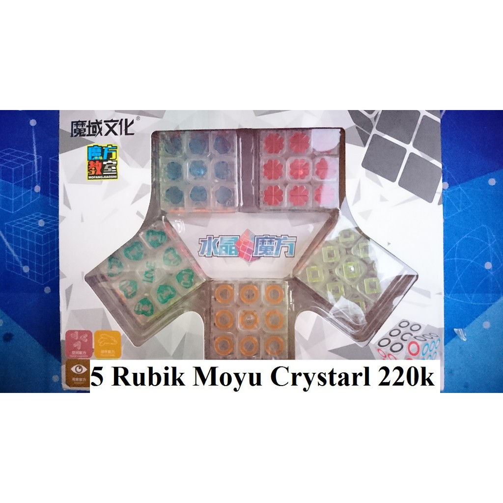 Rubik 3x3x3. Hộp 5 Rubik Crysstal MF