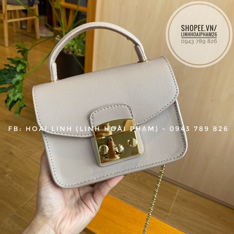 Túi hộp quai xách khoá vuông size 18cm FULLBOX (ảnh thật)