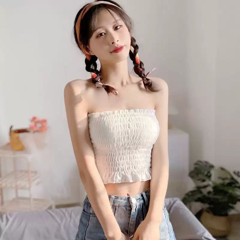 Áo Bra Croptop 2 Dây Nhúm Bèo Nữ Tính - Sang Chảnh Hot 2021