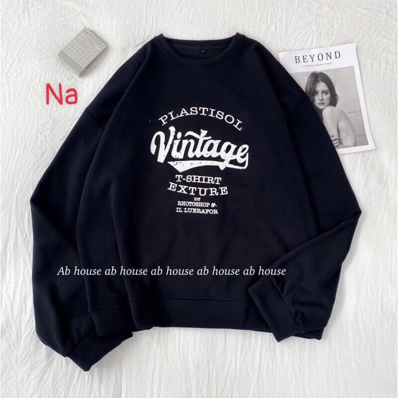 Áo sweater Tim xanh, Vintage unisex,đôi nam nữ🌸 Hàng Thu Đông Thun dài tay nhóm, lớp Trend 2023🎁Nỉ chân cua