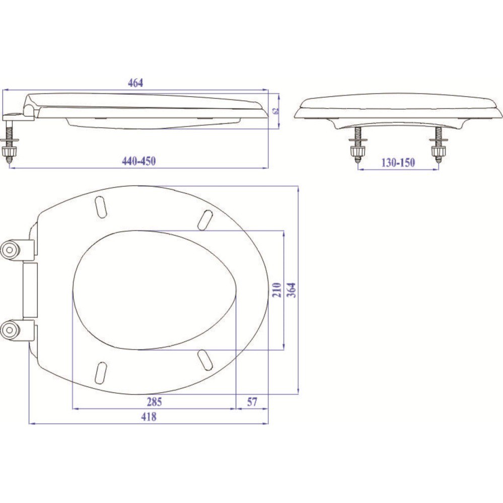 Nắp nhựa bàn cầu màu trằng Gatabaths 1800, nhựa ABS siêu bền, hàng Việt Nam chất lượng cao