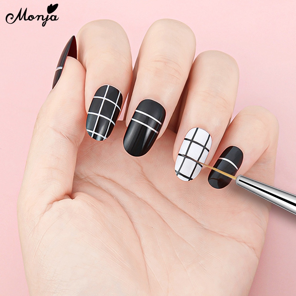 Set 3 cọ vẽ trang trí móng tay nghệ thuật MONJA kiểu dáng nhỏ gọn tiện lợi