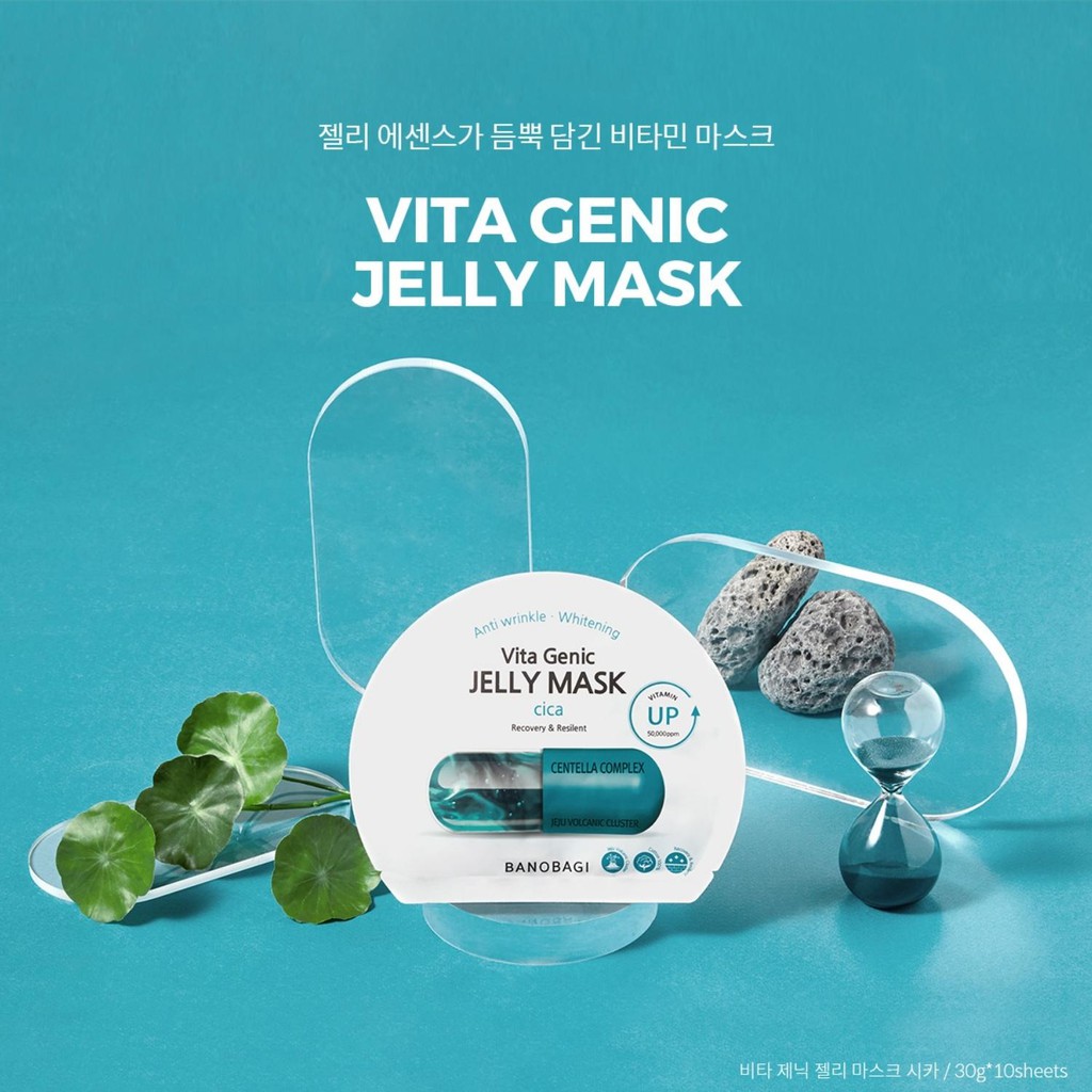 Mặt Nạ Giấy Banobagi Hộp 10 Miếng Dưỡng Ẩm Trắng Da - Jelly Mask Giấy Vita Genic Viên Thuốc Bổ Sung Vitamin 30ml