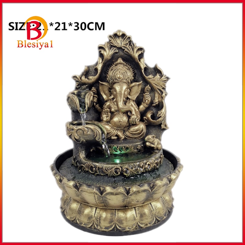 [BLESIYA1] Hindu Ganesha Statue Water Fountain Led Waterscape Living Room Decor Arts