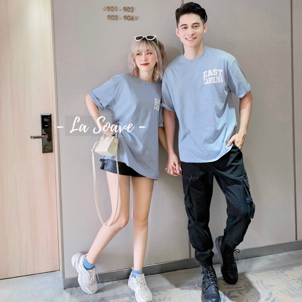 Áo thun xanh nam nữ Unisex in chữ dáng Ulzzang form rộng dành cho các cặp đôi, nhóm - tình yêu nồng cháy