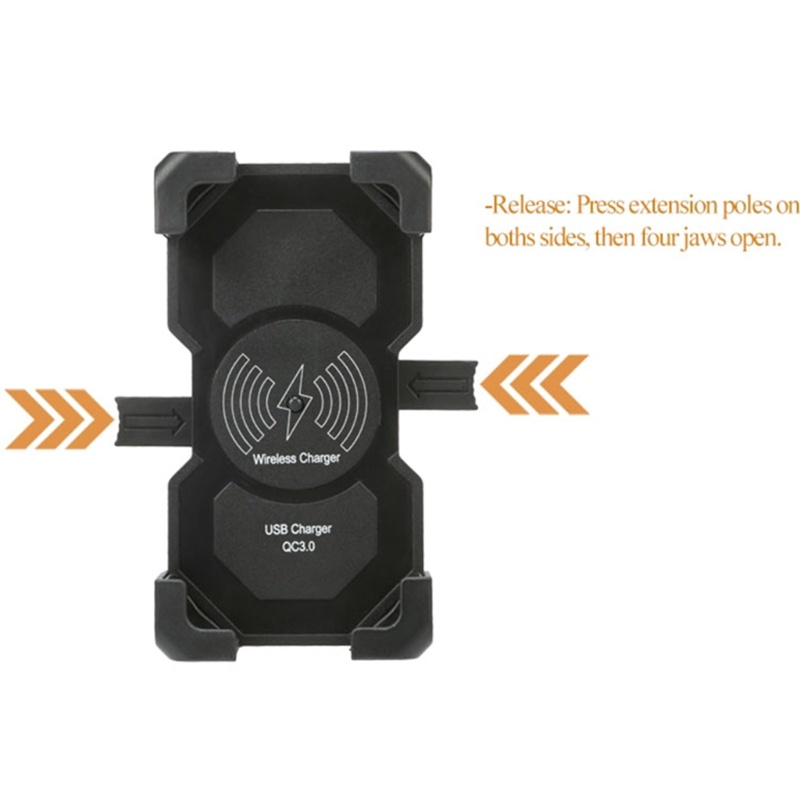 Cục Sạc Nhanh QC3.0 USB Không Dây 15W Kiêm Giá Đỡ Gắn Xe Hơi