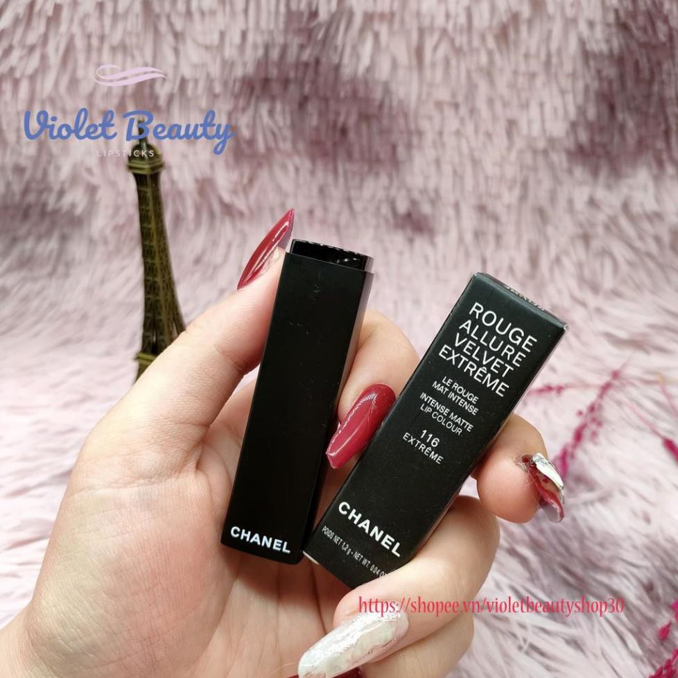 Son Chanel Rouge Allure Velvet 116 Extreme mini 1.2g bờ môi mềm mượt tự nhiên quyến rũ | BigBuy360 - bigbuy360.vn