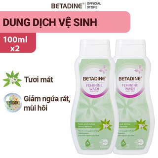 Bộ 2 dung dịch vệ sinh Betadine Fresh Active Lemon 100ml/ Chai