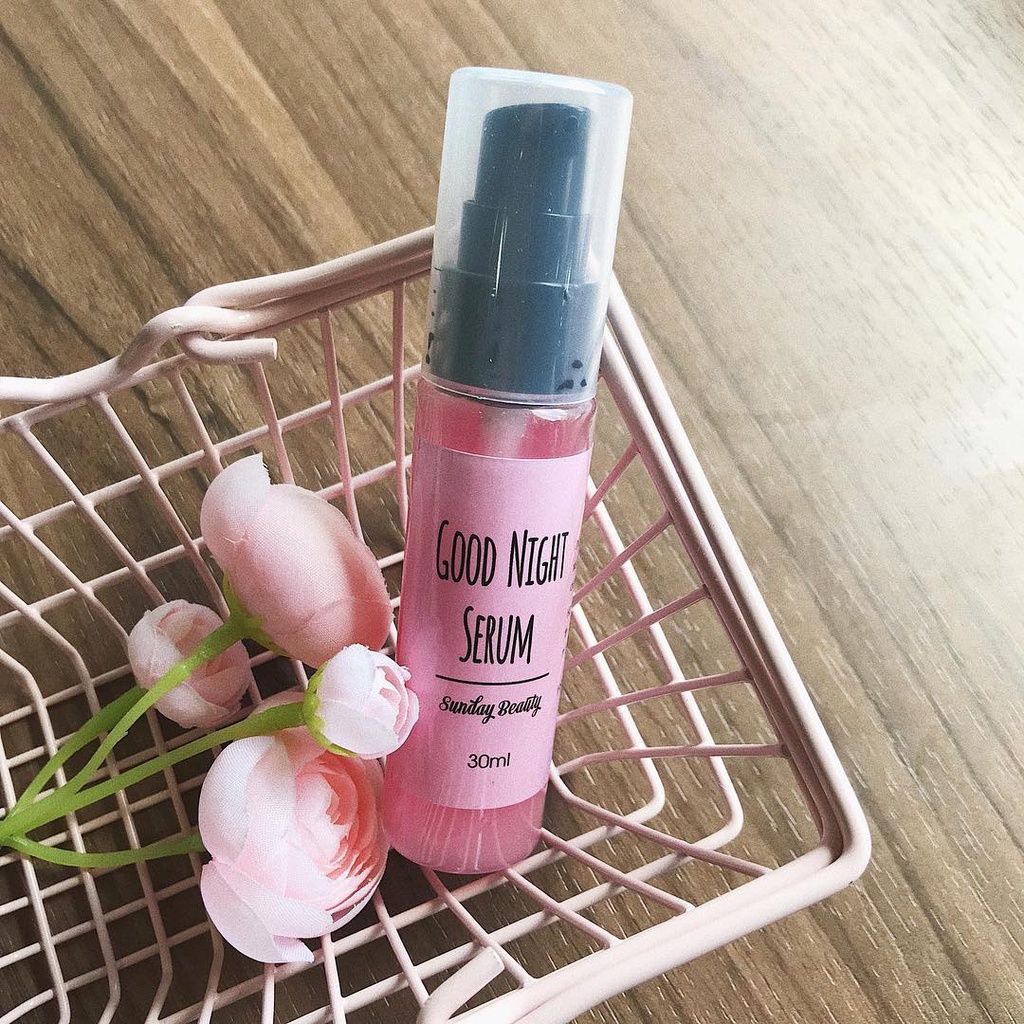 Serum dưỡng da ban ban đêm dưỡng trắng cấp ẩm se khít lỗ chân lông thiên nhiên Goodnight serum Sunday Beauty handmade