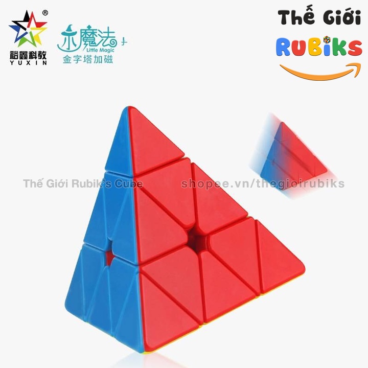 YuXin Little Magic Pyraminx M Có Nam Châm - Rubik Biến Thể Tam Giác Black Kylin Pyraminx Cube