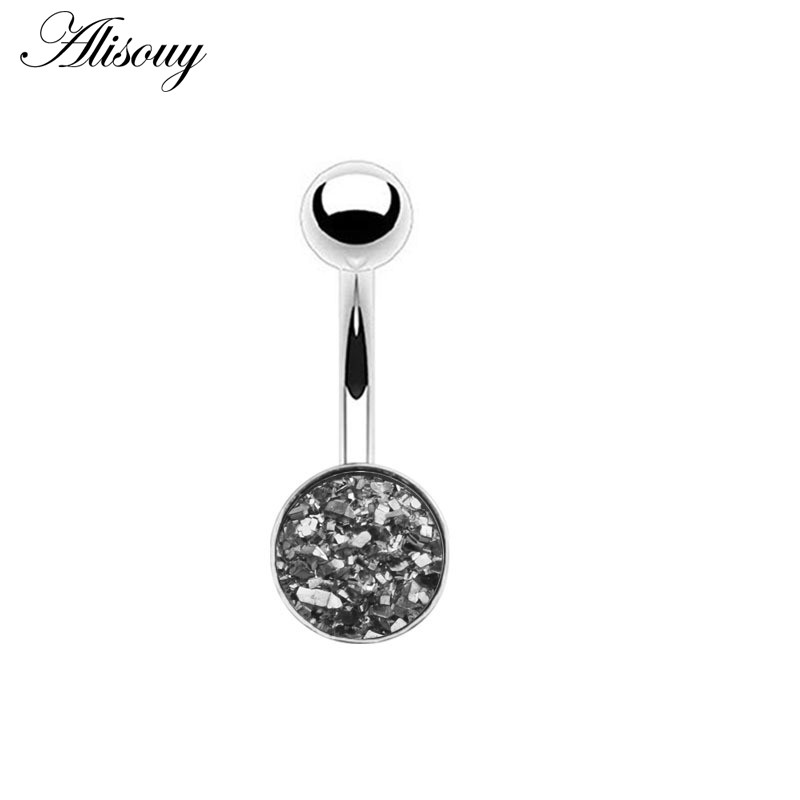 1 Khuyên Rốn Bằng Thép Không Gỉ Đính Đá Opal Quyến Rũ Cho Nữ