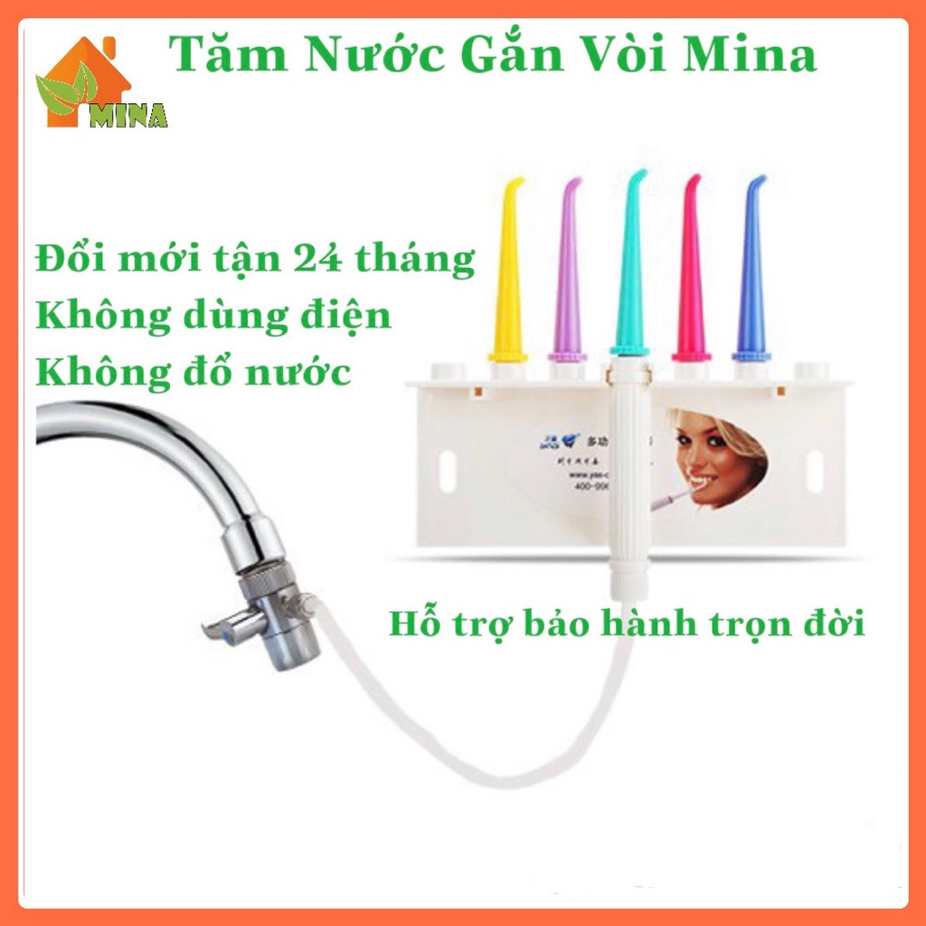 Tăm Nước. Máy Tăm Nước Mina. Bảo Hành Đổi Mới 24 Tháng. Công Nghệ Nhật Không Dùng Điện. Gắn Vòi Rửa Mặt. Dùng Mọi Lúc