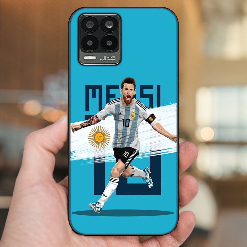 Ốp lưng Realme 8, 8 Pro viền đen in hình Lionel Messi Barcelona PSG