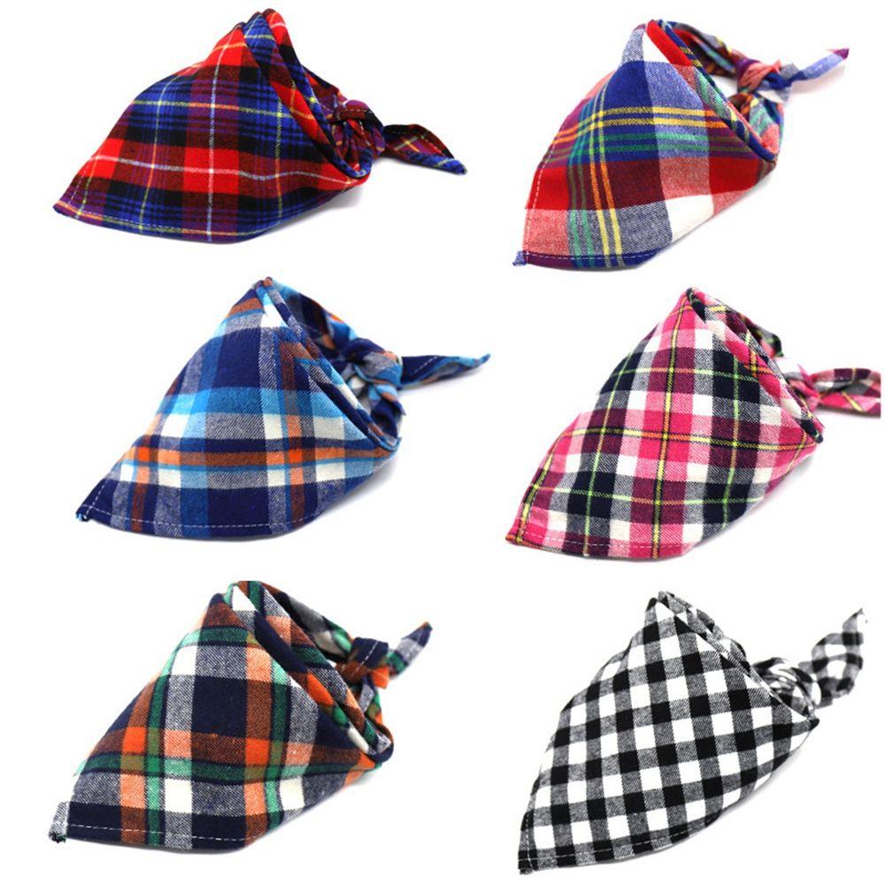 Yếm Đeo Cổ Thắt Nơ Kẻ Sọc Caro Cổ Điển Dành Cho Chó Mèo Kerchief Mới