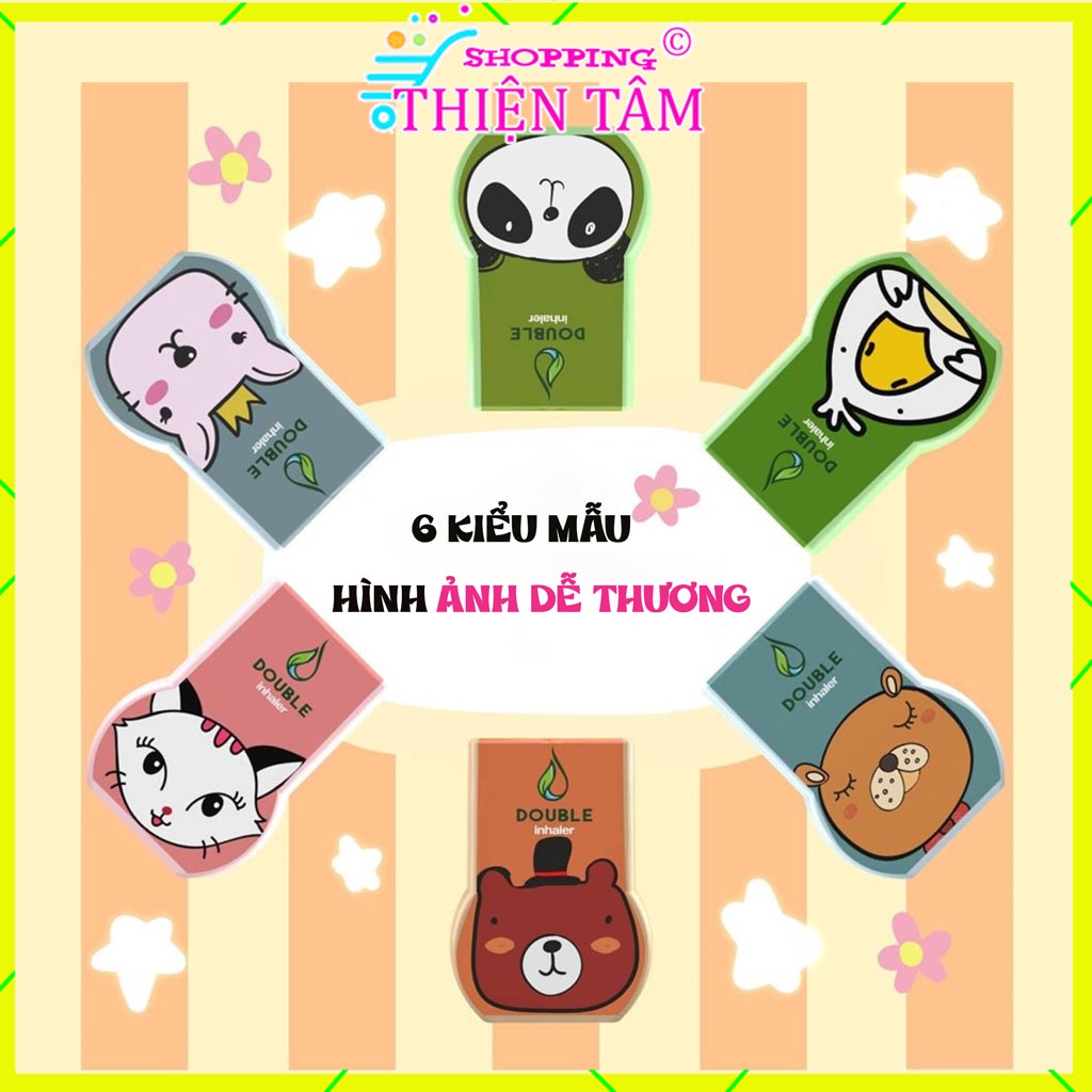 01 Cái Ống Hít Đôi 2 Ống Thông Mũi Dumble Inhaler Hình Thú Thái Lan