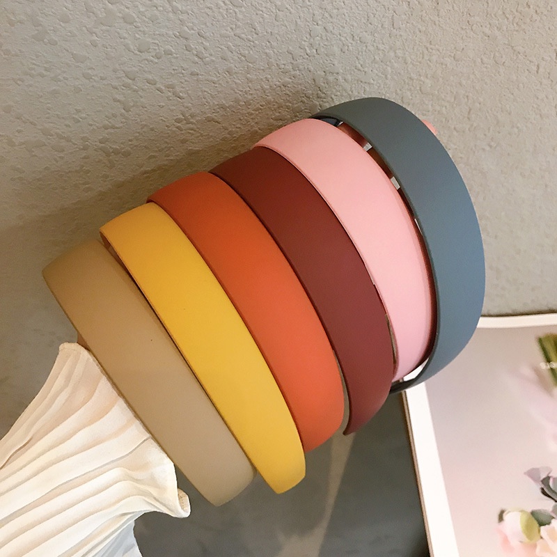 Băng Đô Cài Tóc Bản Rộng Bằng Acrylic Chống Trượt Màu Sắc Thời Trang Phong Cách Hàn Quốc Cho Nữ