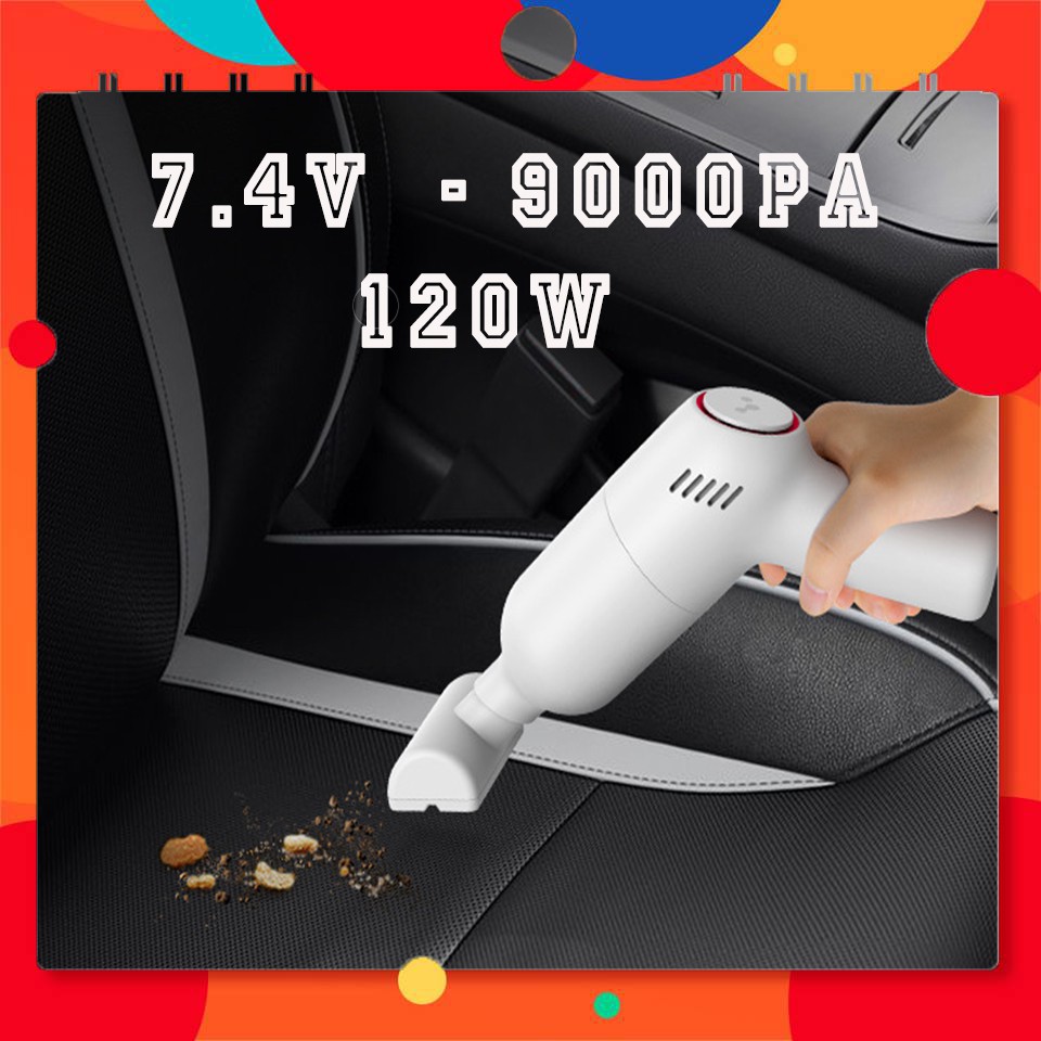 [MẪU NÂNG CẤP PIN] Máy hút bụi cầm tay mini không dây LT-101C, hút bụi giường, ô tô lực hút 9000PA hút liên tục 30phút