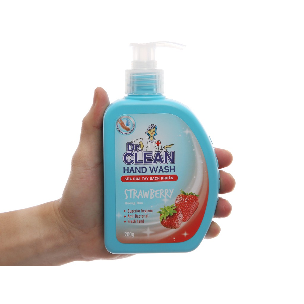 Nước rửa tay Dr.Clean Hand Wash (Sữa rửa tay sạch khuẩn) 200g.