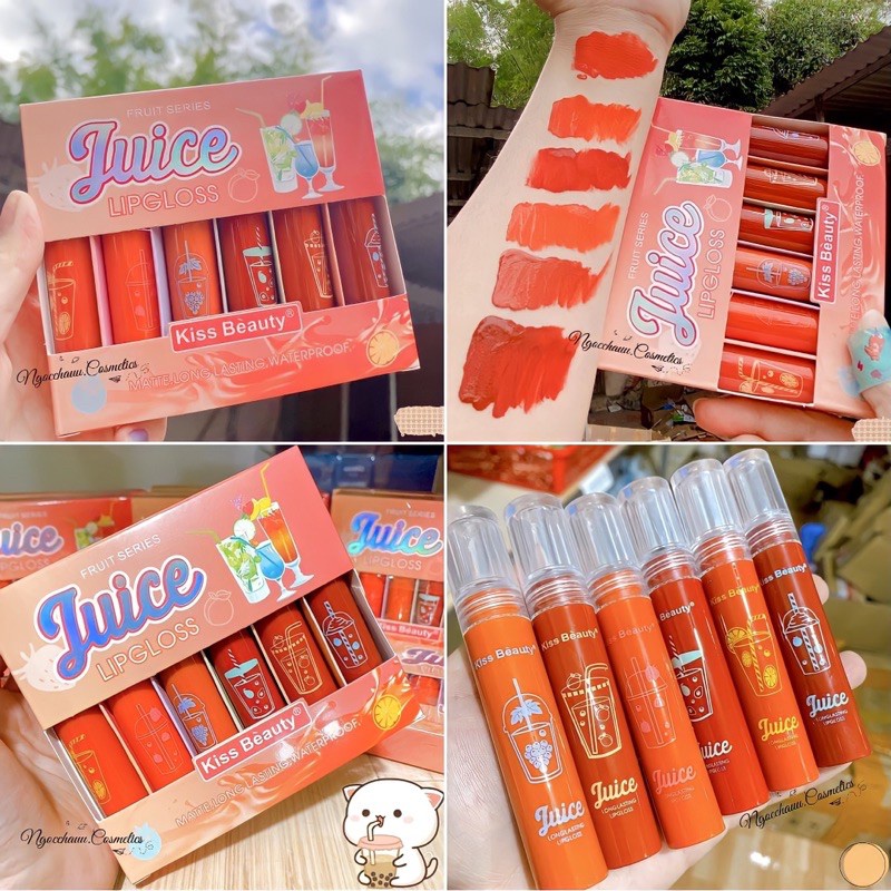 Set 6 son Fruit series Juice Kiss Beauty màu trẻ trung, tươi mát và bền màu, g20shop | BigBuy360 - bigbuy360.vn