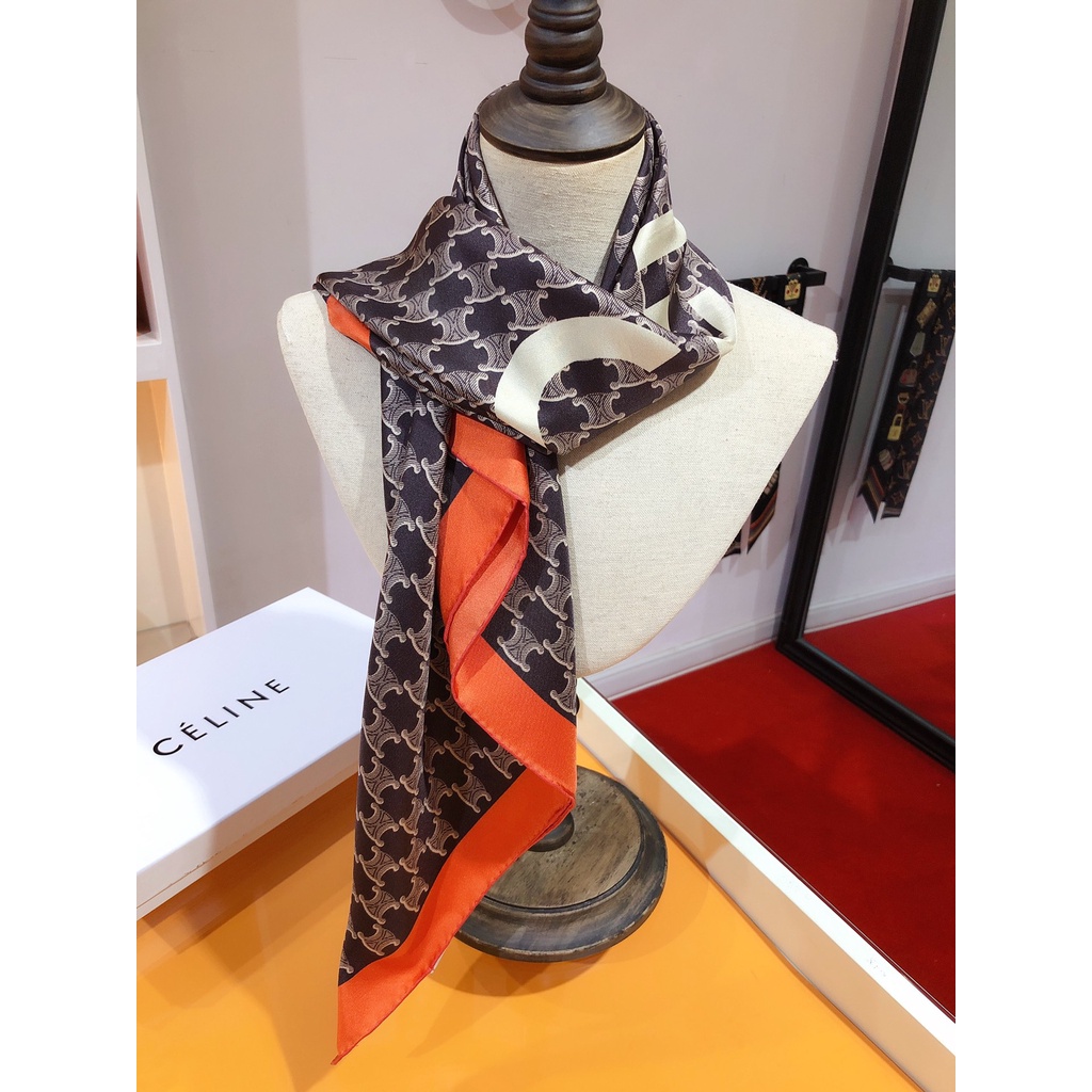 Khăn Quàng Cổ Bằng Lụa Satin Hình Vuông In Họa Tiết Chữ CC Sang Trọng 2022 Cho Nữ