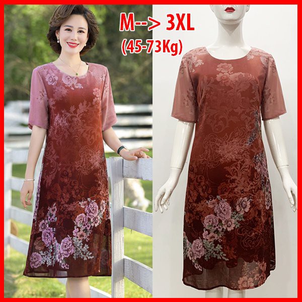 BIGSIZE (M-3XL)– ĐẦM SUÔNG DỰ TIỆC TRUNG NIÊN, KIỂU ĐẦM SUÔNG BIGSIZE, ĐẦM BIGSIZE TRUNG NIÊN U40 U50 U60 U70