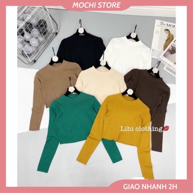 Áo Len Nữ Cổ Lọ, Áo Croptop Dài Tay Chất Len Dày Dặn Full Bảng Màu Hàng Quảng Châu Form Dưới 55kg. | BigBuy360 - bigbuy360.vn