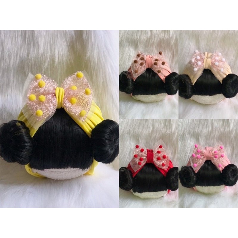 Mũ turban nơ lông