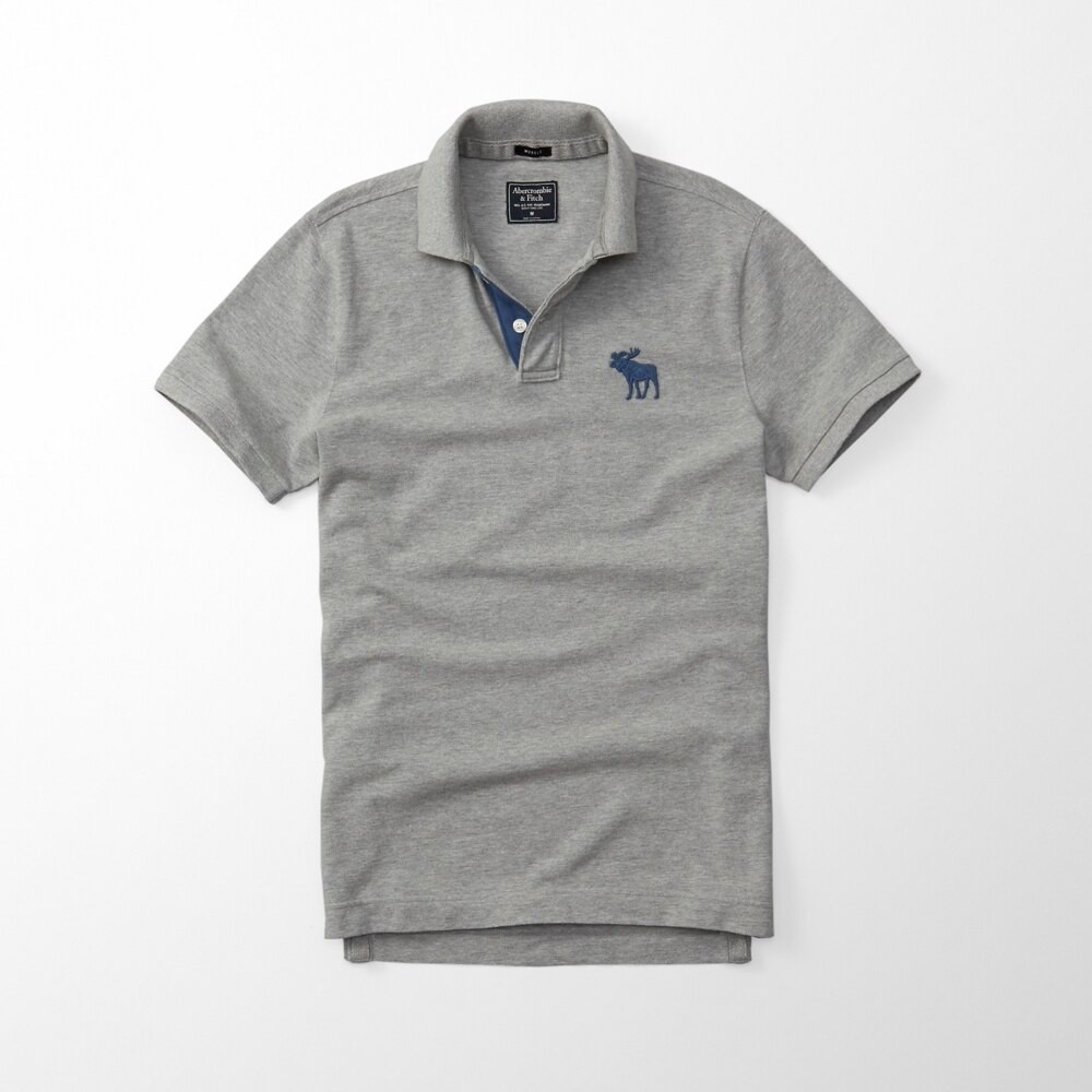 Áo thun polo Abercrombie & Fitch ABR-PO118 Big Icon Polo GreY