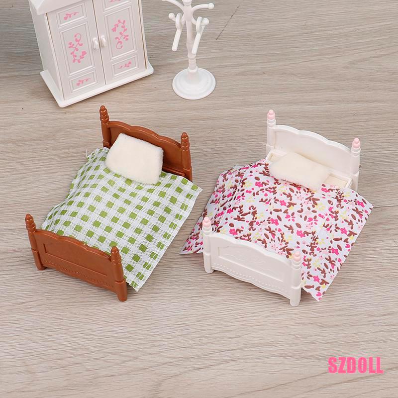 Giường Ngủ Đơn Mini Trang Trí Nhà Búp Bê Tỷ Lệ 1:126
