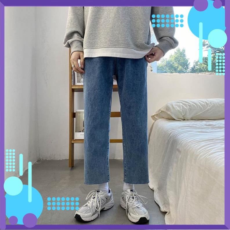 Quần Jean Baggy Nam NEIT STORE Form Ống Rộng Tỉa Tơ Phong Cách Hàn Quốc Thời Trang Co Dãn MSP75606 !