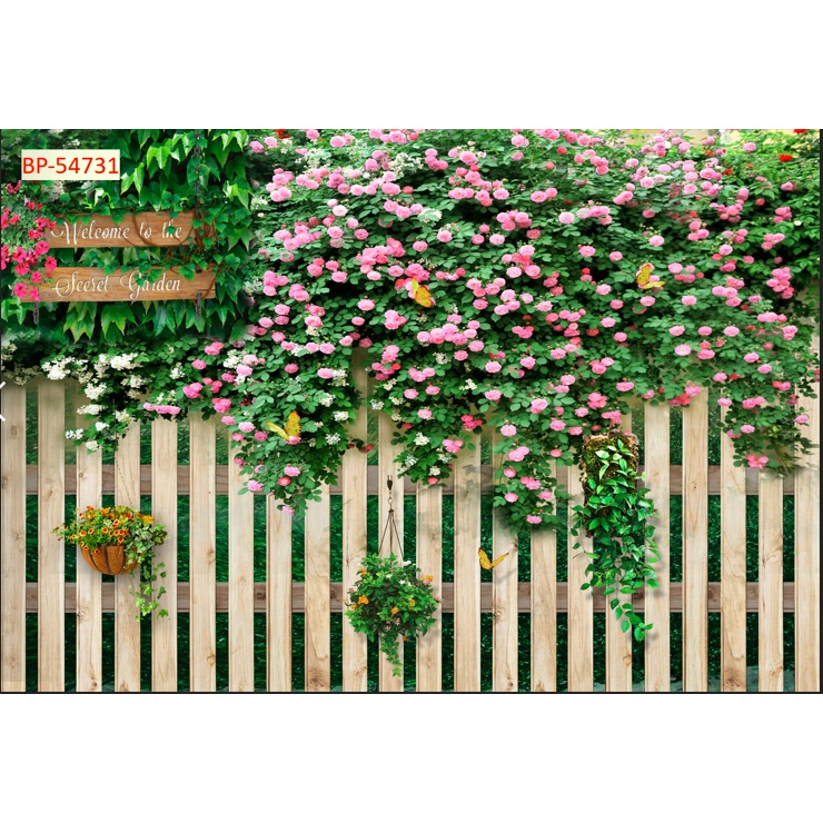 Tranh Dán Hoa Dây Leo Màu Hồng,Màu Tím, Màu Trắng