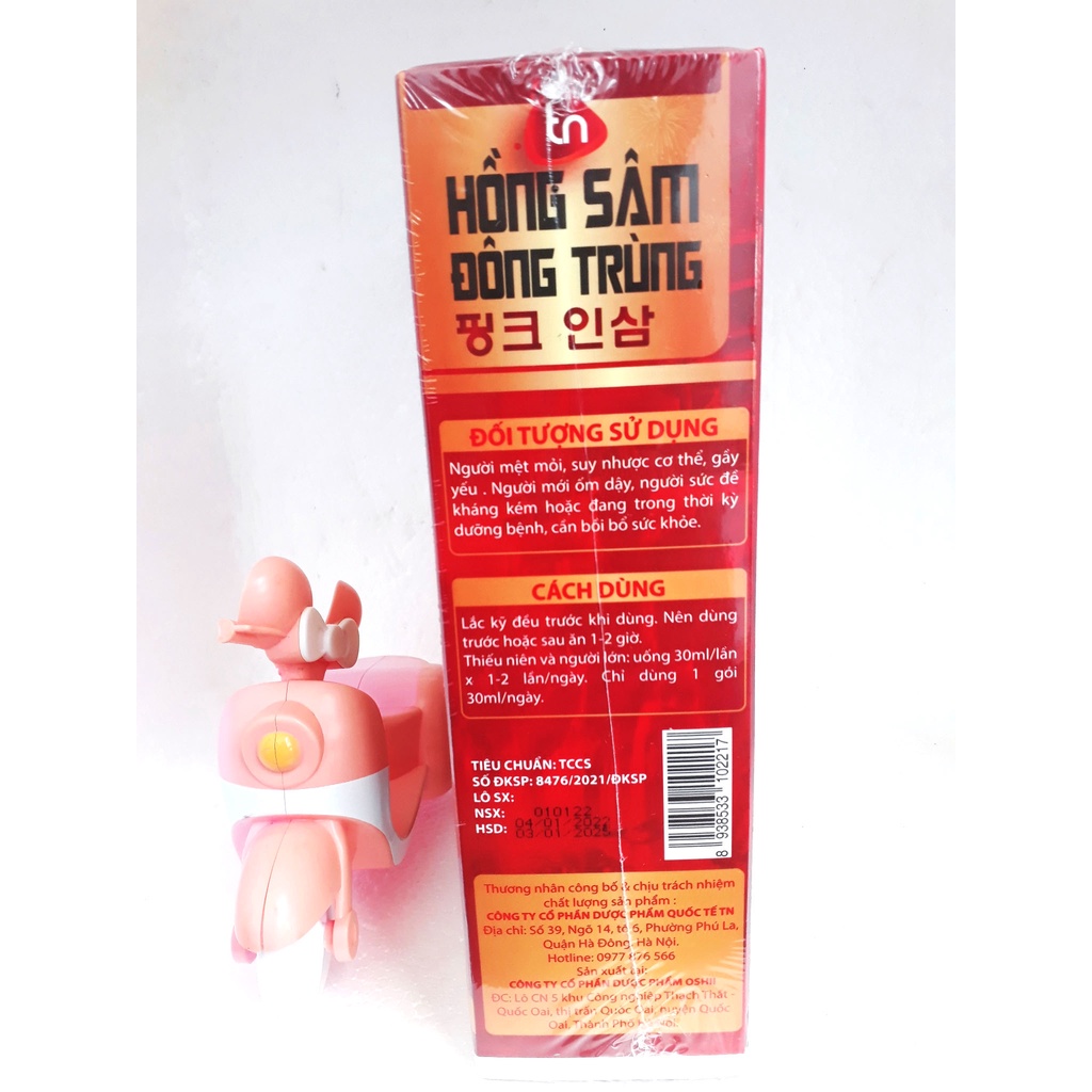 Siro HỒNG SÂM ĐÔNG TRÙNG, giúp hỗ trợ tăng cường sức khỏe, giảm mệt mỏi