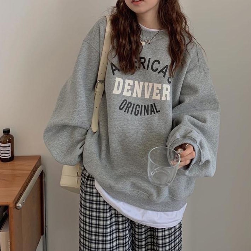 NRVP Áo Hoodie Dáng Rộng Thời Trang Hàn Quốc Đơn Giản Cá Tính Cho Nữ