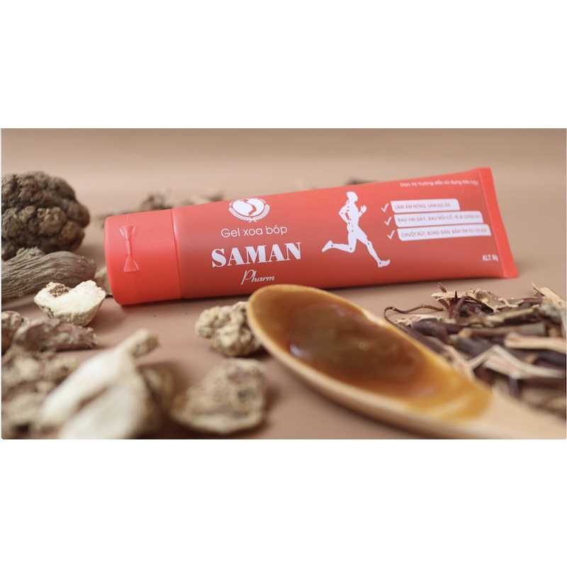 Gel xoa bóp thảo mộc Saman giúp giảm đau nhức, giảm tê bì chân tay, xoa bóp giảm bông gân, tan máu bầm do va chạm