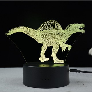 Đèn led 3D mẫu khủng long 3 1-3-7-16 màu