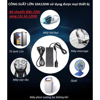 Cục biến đổi điện 220V sang 12V chân cắm tẩu ô tô