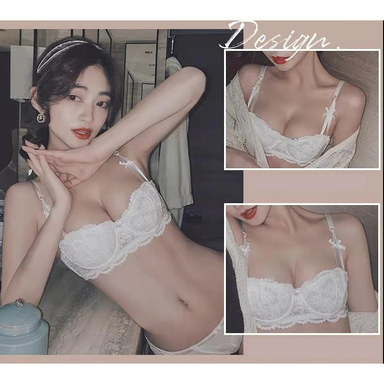 (Xả lỗ) Bộ Đồ Lót Quả Ngang Cao Cấp Có Gọng Đệm Mỏng Ren Gợi Cảm Gorgeous