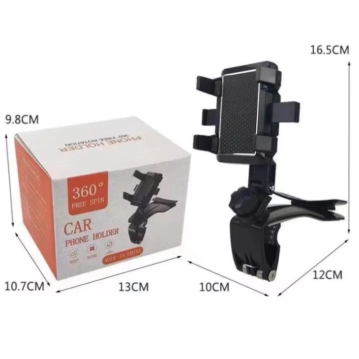 Giá đỡ điện thoại ô tô Car phone holder kẹp trên xe hơi xoay 360 độ chống rung treo đa điểm trên taplo,gương chiếu hậu