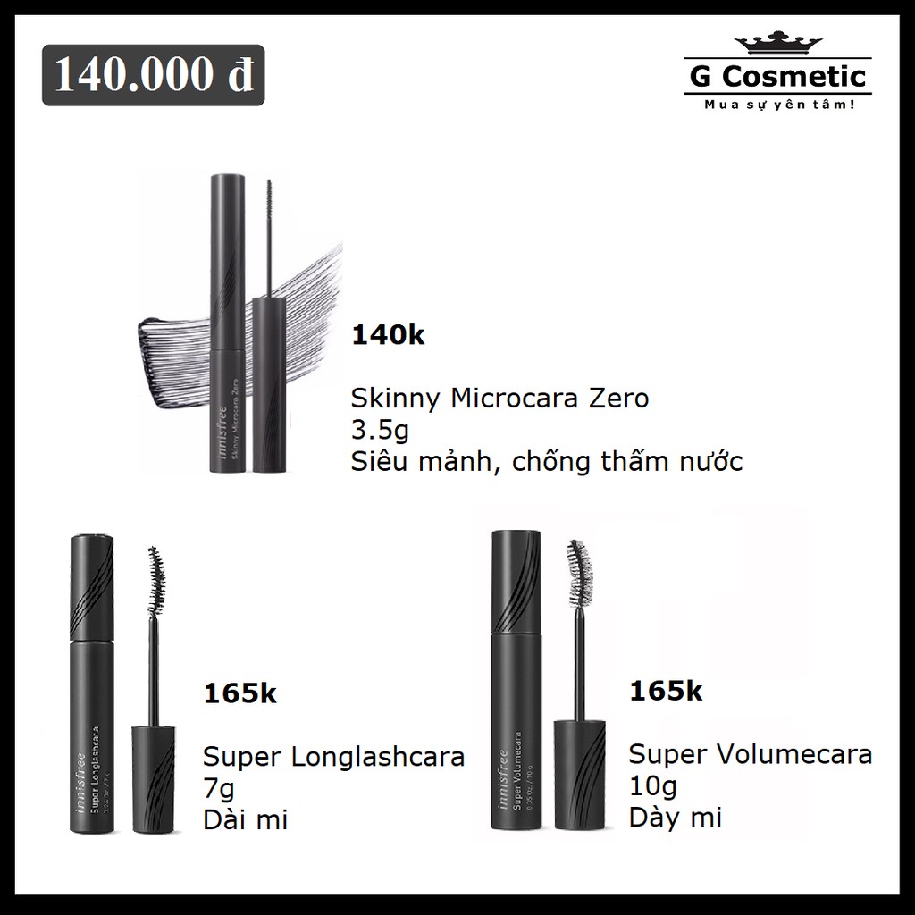 Mascara Innisfree các dòng