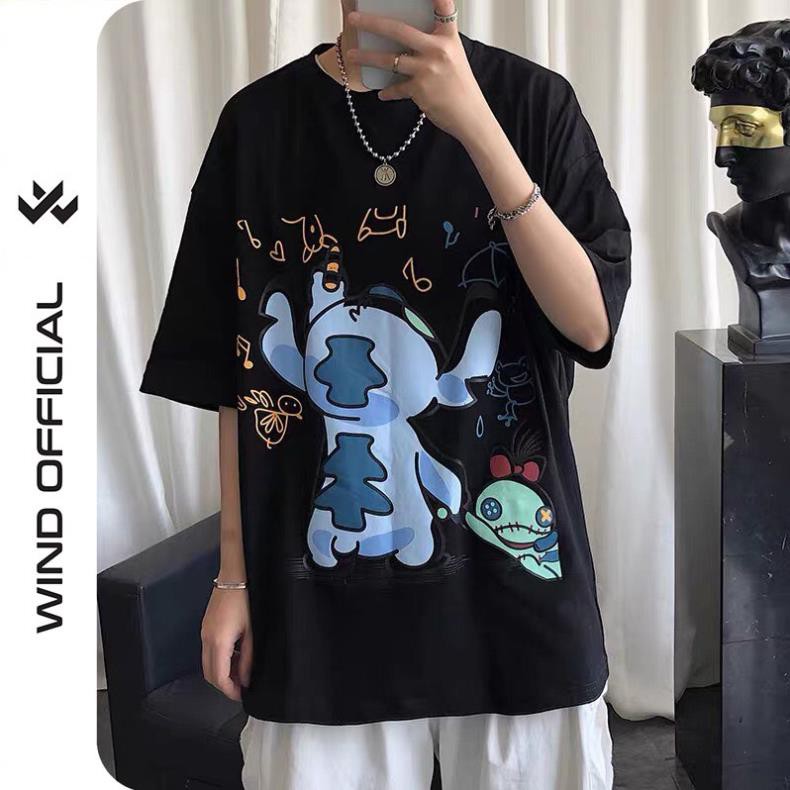 Áo thun tay lỡ unisex Wind phông form rộng Hoạt Hình Vẽ Tranh nam oversize ulzzang 💯