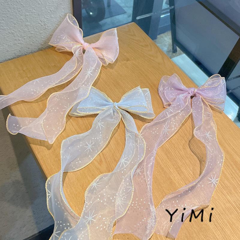 Dây Cột Tóc Nơ Đính Ngôi Sao Nhiều Màu Xinh Xắn Thời Trang Cho Bé Gái