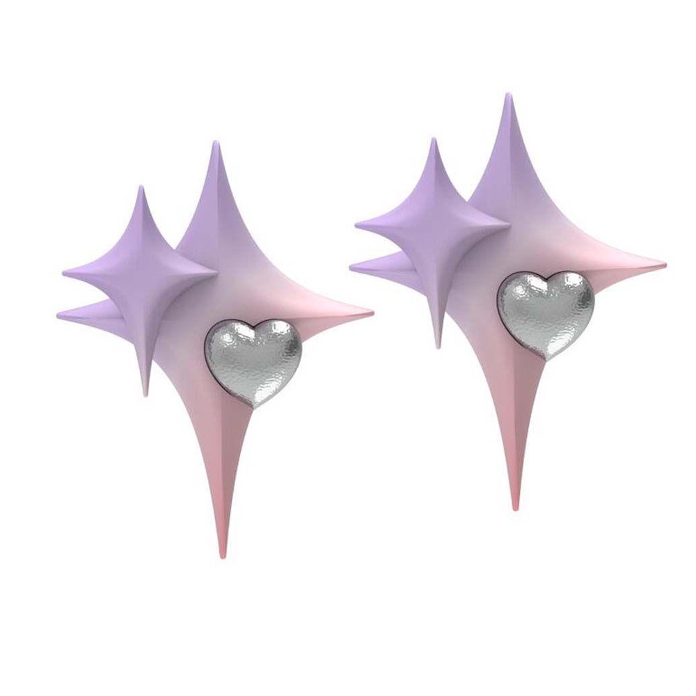 Bông Tai Màu Hồng Tím Gradient Phong Cách Hàn Quốc Thời Trang Cho Nữ