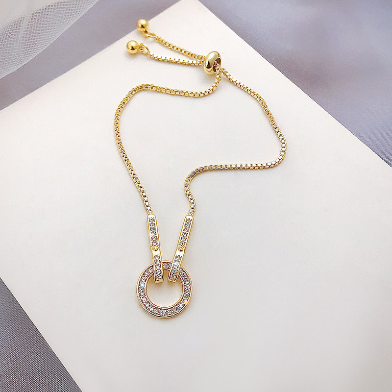 Lắc tay nữ vàng mạ mẫu mới 2021 vòng tay nữ đính đá pha lê phong cách ins hàn quốc trang sức nữ thanh lịch | BigBuy360 - bigbuy360.vn