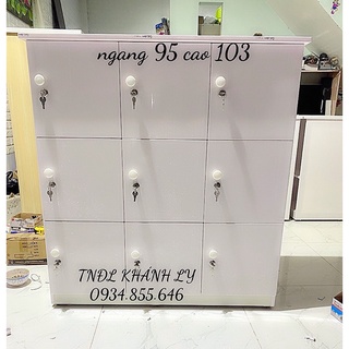 Tủ locker nhựa đài loan 9ô màu trắng 95x103 (TPHCM)