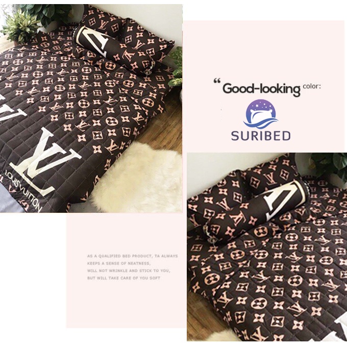 chăn ga💖FREESHIP💖bộ chăn ga 5 món họa tiết LV đen CHANGALV72 set bao gồm 1 chăn 1 ga 2 gối 1 gối ôm cao cấp | BigBuy360 - bigbuy360.vn