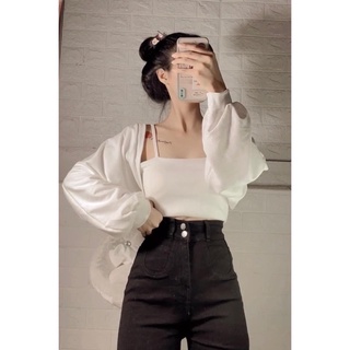 Set 2 món áo khoác cánh dơi + áo 2 dây♻️
