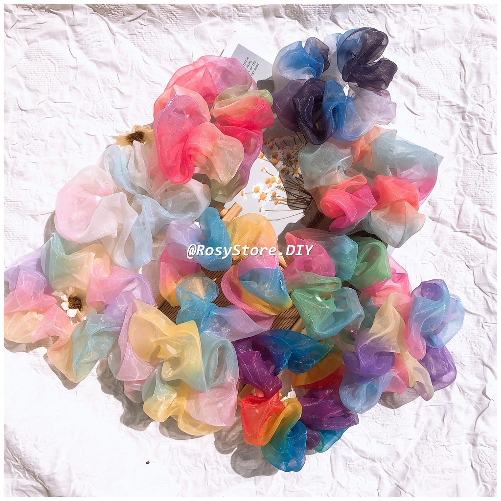 [Ảnh thật]CỘT TÓC VẢI SCRUNCHIES VOAN CẦU VỒNG - PHONG CÁCH ULZZANG PHỤ KIỆN THỜI TRANG NỮ GIÁ RẺ ĐẸP