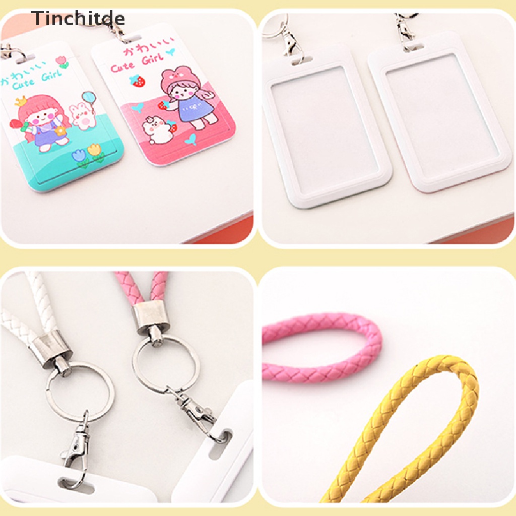 Túi Đựng Thẻ ID Họa Tiết Hoạt Hình Dễ Thương Kèm Móc Khóa Tiện Dụng