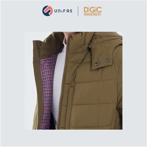 Áo khoác phao nam mũ rời 3 lớp ấm áp giữ nhiệt, vải Polyester chống nước, không bám bụi, cản gió DGCs - WAJKBA08M