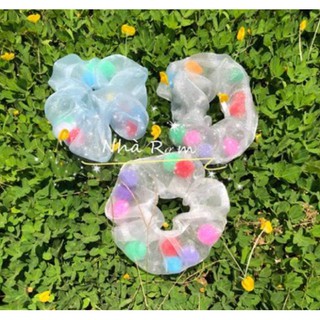 Combo 100 cột tóc SCRUNCHIES pom pom